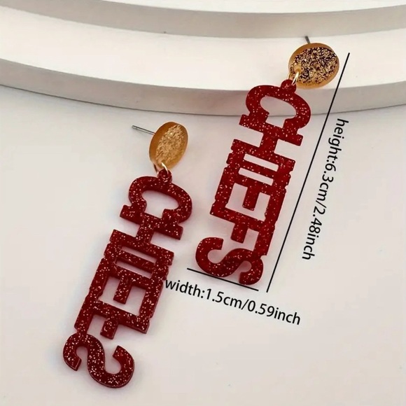 3/$25 Kansas City Earrings - KC Super Bowl Champions - Picture 3 of 5